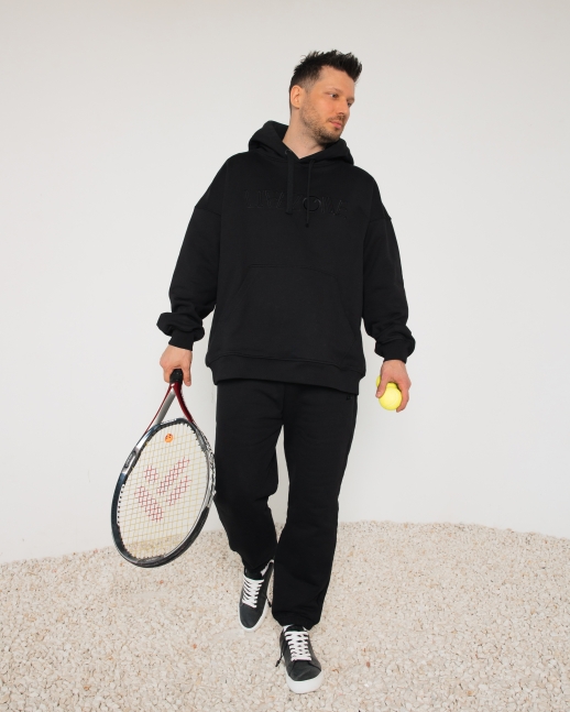 Худи LZM с вышивкой, черный