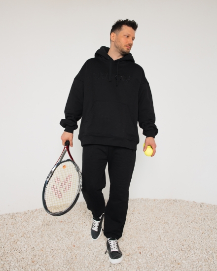 Худи LZM с вышивкой, черный