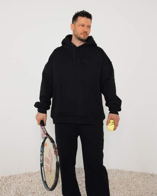 Худи LZM с вышивкой, черный