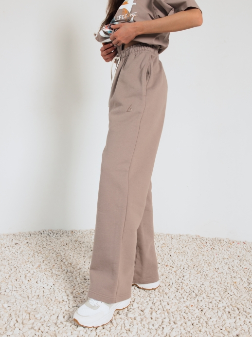 Брюки LZ с вышивкой, мокко