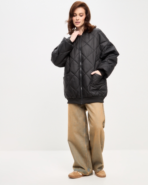 Бомбер оверсайз LZ24, черный