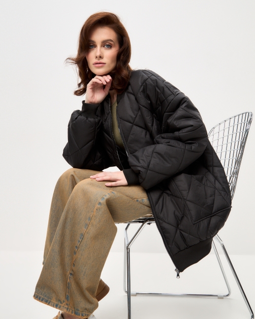 Бомбер оверсайз LZ24, черный