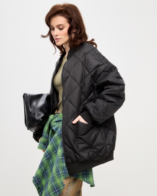 Бомбер оверсайз LZ24, черный