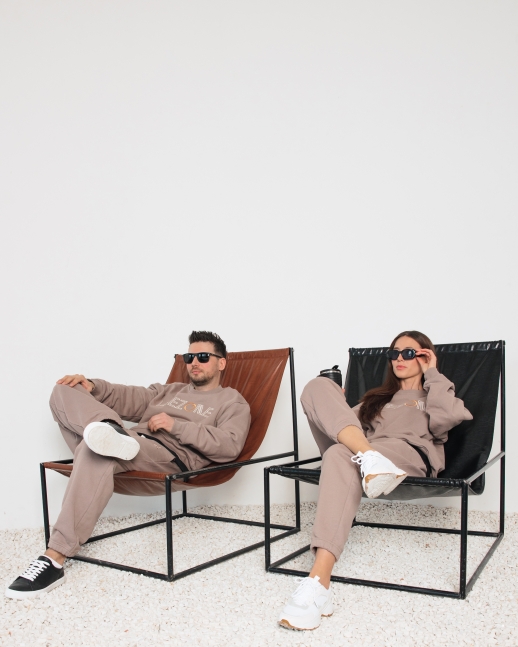 Джоггеры LZ с вышивкой, мокко