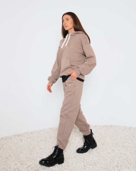 Джоггеры LZ с вышивкой, мокко