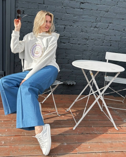 Брюки LZ со стрелками, голубой джинс