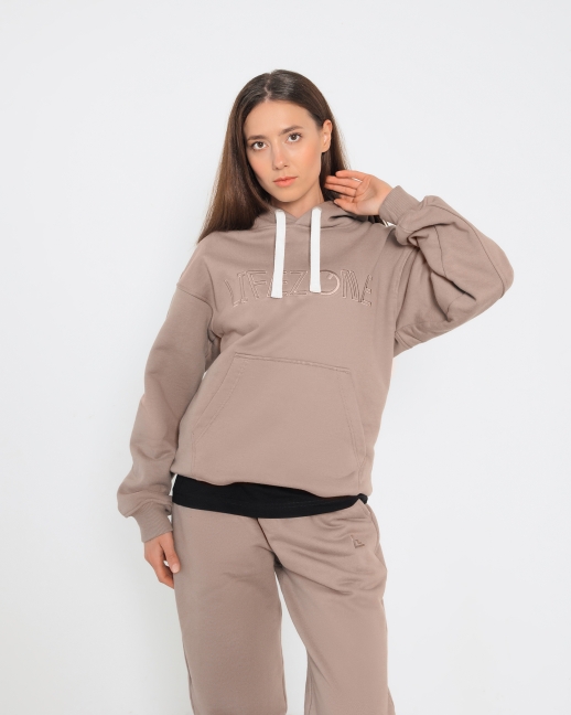 Худи LZ с вышивкой, мокко