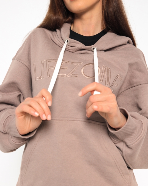 Худи LZ с вышивкой, мокко
