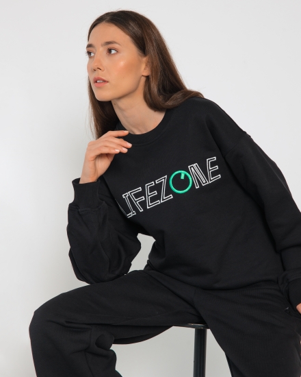 Свитшот LZ с вышивкой, черный