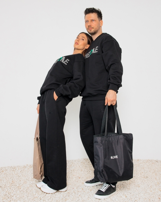 Свитшот LZ с вышивкой, черный