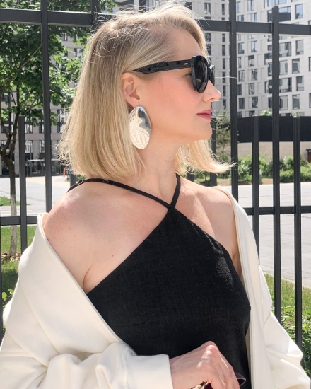 Платье прямое LZ коллекция Лён, черный