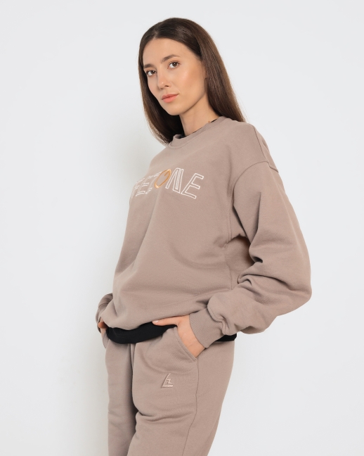 Свитшот LZ с вышивкой, мокко