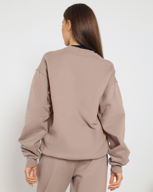 Свитшот LZ с вышивкой, мокко