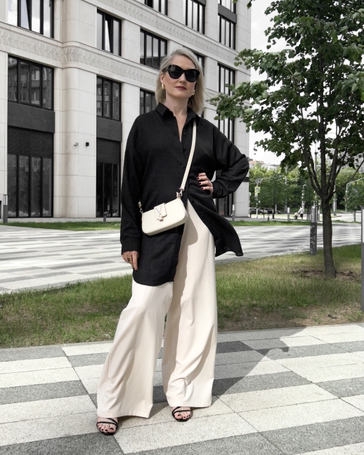 Рубашка oversize LZ коллекция Лён, черный