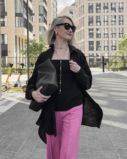 Рубашка oversize LZ коллекция Лён, черный