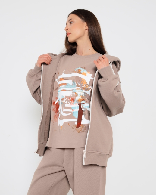 Футболка LZ Garage принт, мокко