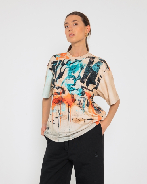 Футболка LZ Garage full принт, мокко